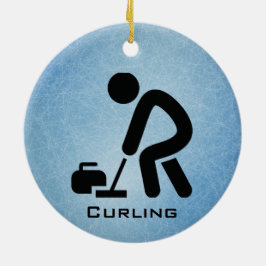 Personalisiertes Curling Keramik Ornament