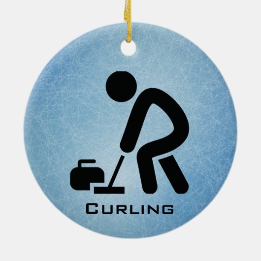 Personalisiertes Curling Keramik Ornament (Hinten)