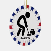 Personalisiertes Curling Keramik Ornament (Rechts)