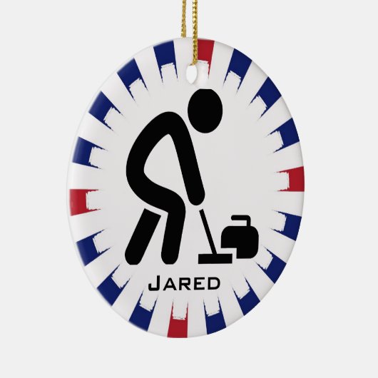 Personalisiertes Curling Keramik Ornament (Rechts)