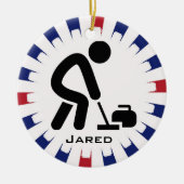 Personalisiertes Curling Keramik Ornament (Vorne)