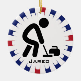 Personalisiertes Curling Keramik Ornament