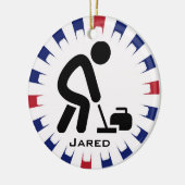 Personalisiertes Curling Keramik Ornament (Links)