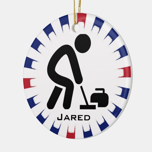 Personalisiertes Curling Keramik Ornament (Links)