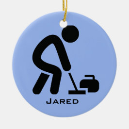 Personalisiertes Curling Keramik Ornament