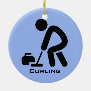 Personalisiertes Curling Keramik Ornament