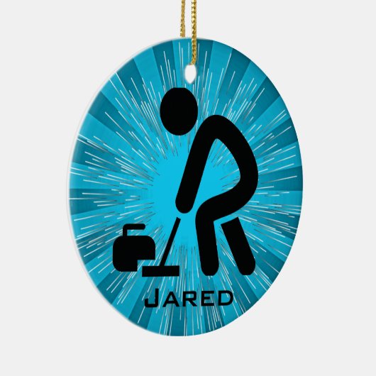 Personalisiertes Curling Keramikornament (Rechts)