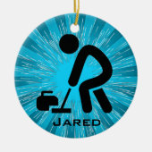 Personalisiertes Curling Keramikornament (Vorne)