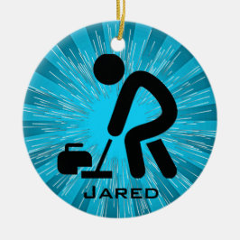 Personalisiertes Curling Keramikornament