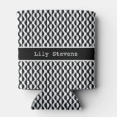 Personalisiertes, Curvy schwarzes u. weißes Muster Dosenkühler (Rückseite)