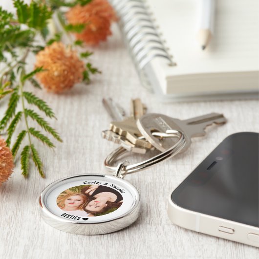 Personalisiertes Custom Foto Besties Best Friend Schlüsselanhänger (Seite)