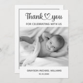 Personalisiertes Custom Foto Neugeborenes Baby Dan Dankeskarte (Vorne/Hinten)