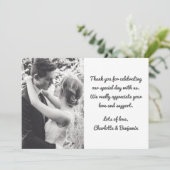 Personalisiertes Custom Foto Stilvolle romantische Dankeskarte (Stehend Vorderseite)