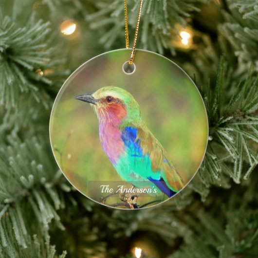 Personalisiertes Custom Multicolor Bird-Foto Keramik Ornament (Baum)