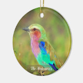 Personalisiertes Custom Multicolor Bird-Foto Keramik Ornament (Links)