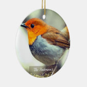 Personalisiertes Custom Robin Bird-Foto Keramik Ornament (Rechts)