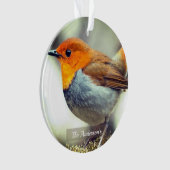 Personalisiertes Custom Robin Bird-Foto Ornament (Vorderseite)