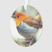 Personalisiertes Custom Robin Bird-Foto Ornament (Vorderseite)