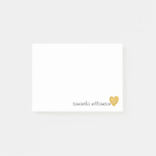Personalisiertes Custom Trendy Glam Gold Foil Post-it Klebezettel (Vorderseite)
