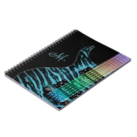 Personalisiertes cyan-blaues elektrische notizblock (Linke Seite)