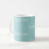 Personalisiertes Cyan Kaffeetasse (Vorderseite Links)