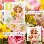 Personalisiertes D-Blumengeschenk für Mädchen Notizblock