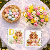 Personalisiertes D-Blumengeschenk für Mädchen Notizblock