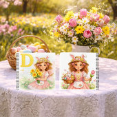 Personalisiertes D-Blumengeschenk für Mädchen Notizblock