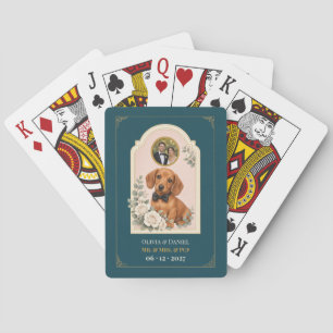Personalisiertes Dachshund-Hochzeitsgeschenk-Foto Spielkarten