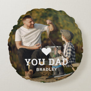 Personalisiertes Dad-Foto mit Namen Rundes Kissen