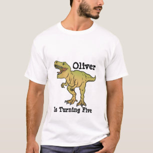 Personalisiertes Dad T Rex Dinosaur Geburtstagsges T-Shirt