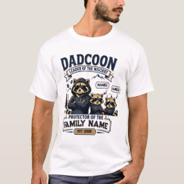 Personalisiertes Dadcoon-Waschbär-Vater-Shirt 2 Ki T-Shirt