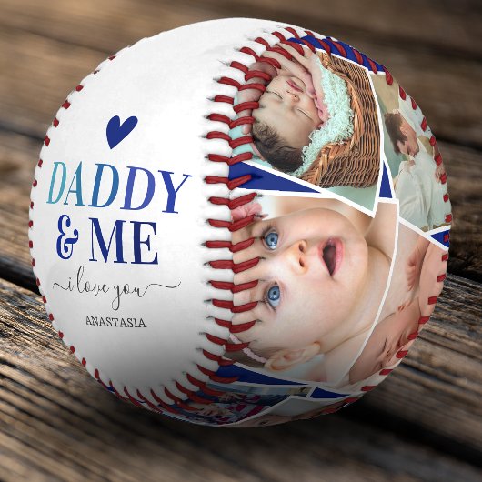 Personalisiertes "Daddy & Me" Foto Baseball