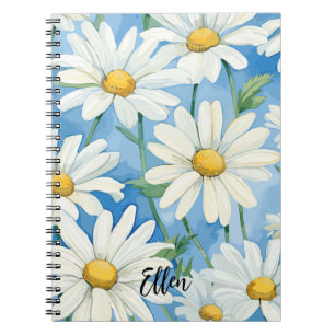 Personalisiertes Daisy Blume Muster Notizblock