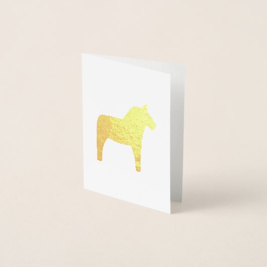 Personalisiertes Dala Horse Gold Folienkarte (Vorderseite)