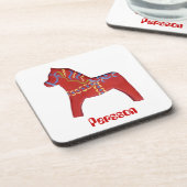Personalisiertes Dala Horse Untersetzer Set (Linke Seite)