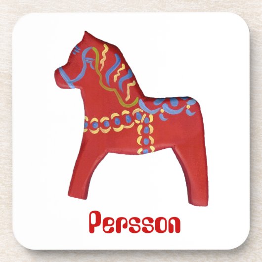 Personalisiertes Dala Horse Untersetzer Set (Vorderseite)