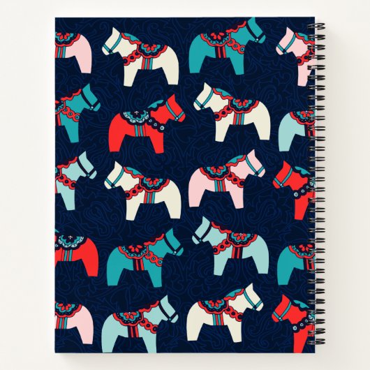 Personalisiertes Dala Horses-Notebook Notizblock (Rückseite)