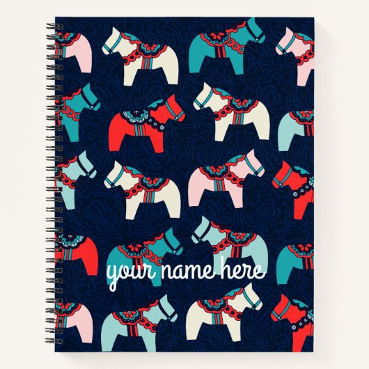 Personalisiertes Dala Horses-Notebook Notizblock (Vorderseite)