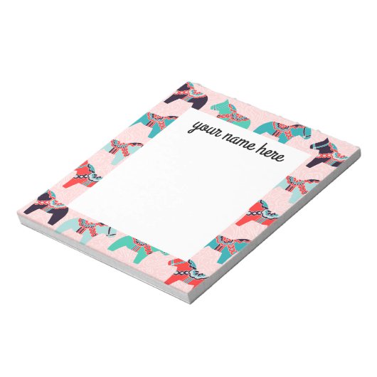 Personalisiertes Dala Horses Notepad Notizblock (Rotiert)
