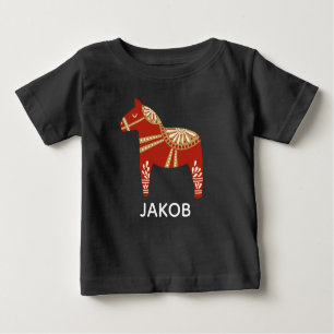 Personalisiertes Dalahorn Baby T-shirt