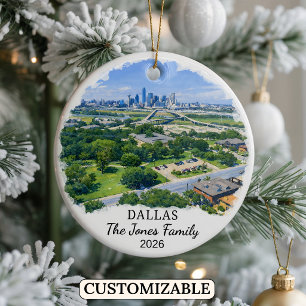 Personalisiertes Dallas-Ornament, Benutzerdefinier Keramik Ornament