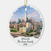 Personalisiertes Dallas-Ornament, individuelles Te Keramik Ornament (Links)
