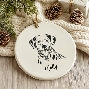 Personalisiertes Dalmatiner-Hund Weihnachten Keramik Ornament