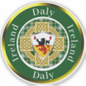 Personalisiertes Daly Shield & Celtic Cross Aufkleber (Vorderseite)