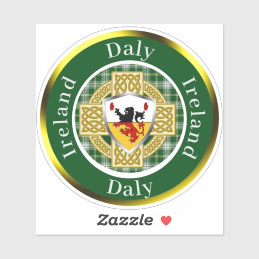 Personalisiertes Daly Shield & Celtic Cross Aufkleber (Blatt)