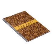 Personalisiertes Damask Muster Gold Abzeichen Notizblock (Rechte Seite)