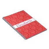 Personalisiertes Damask Muster Rosa weißes Abzeich Notizblock (Rechte Seite)