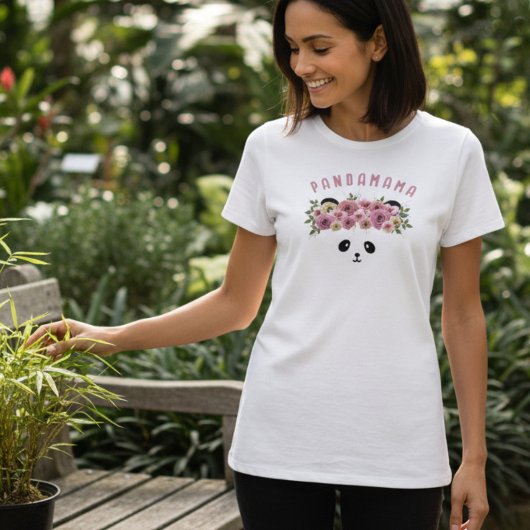 Personalisiertes Damen-T-Shirt mit Panda-Bär-Gesic T-Shirt