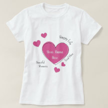 Personalisiertes Damen-T-Shirt mit rosa Herz